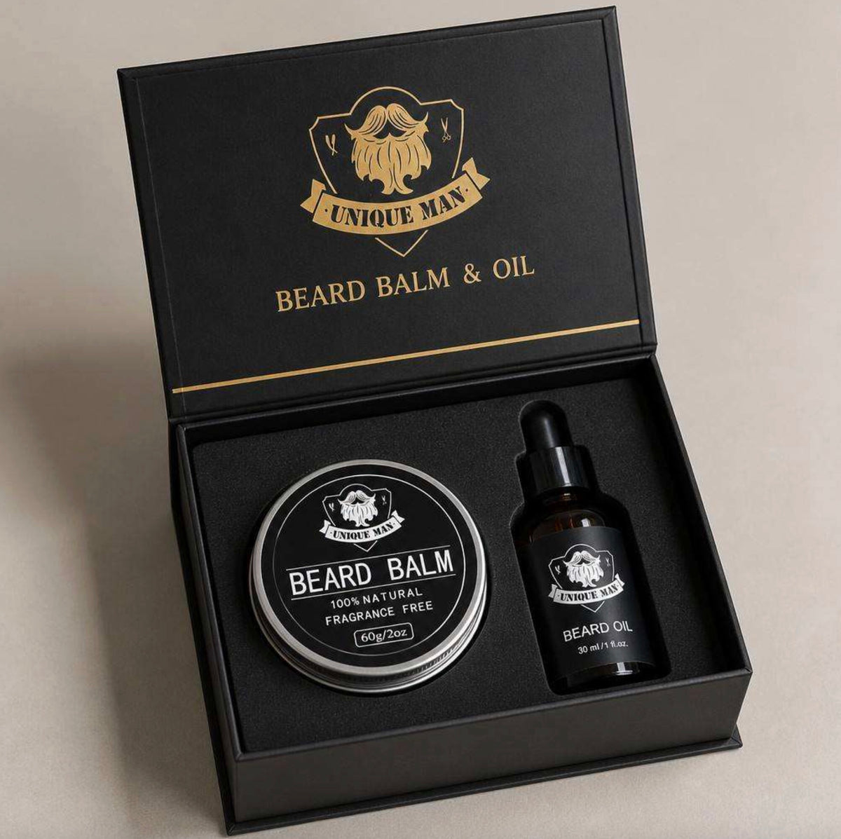 Organic Natural Beard Growth Oil & Grooming Care Set