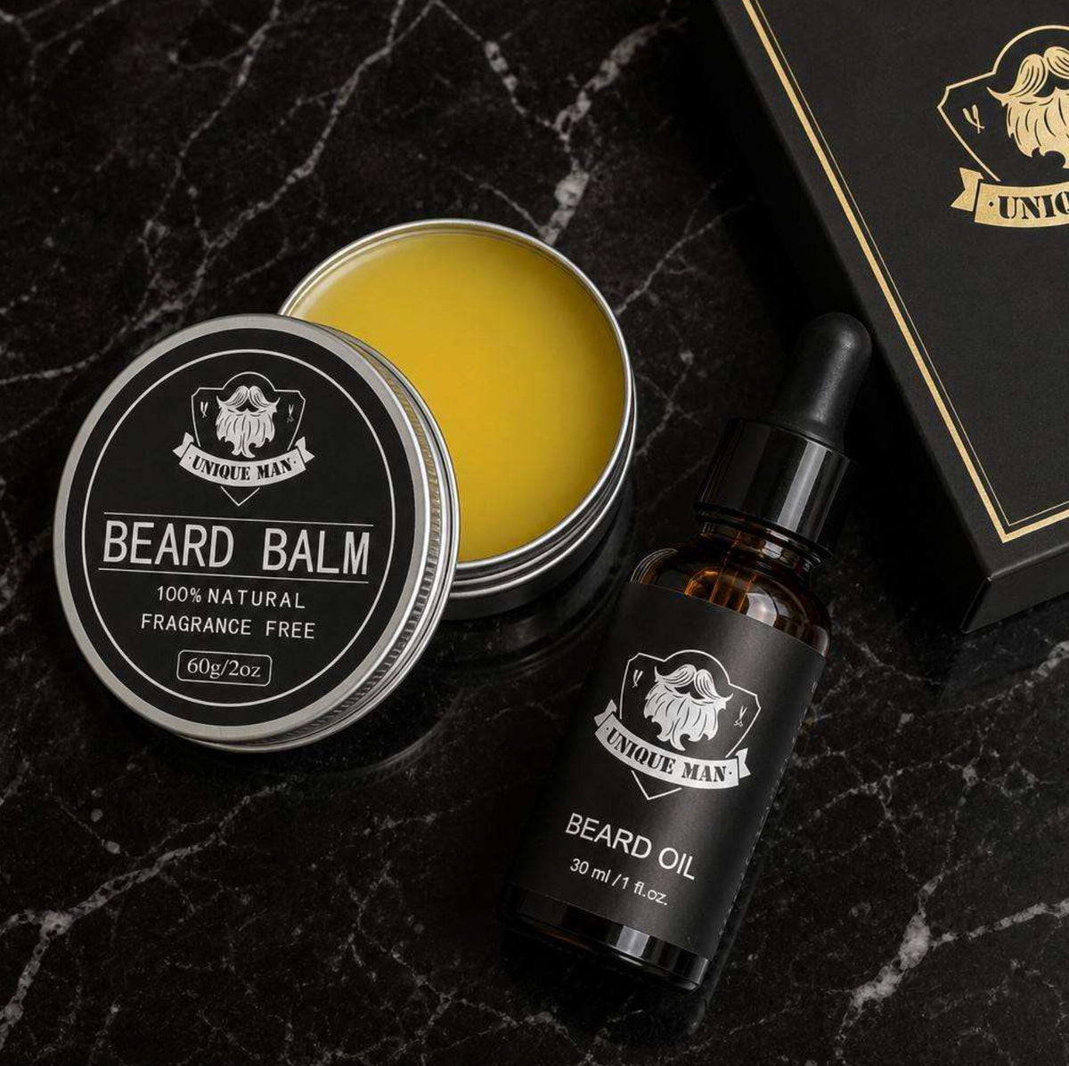 Organic Natural Beard Growth Oil & Grooming Care Set
